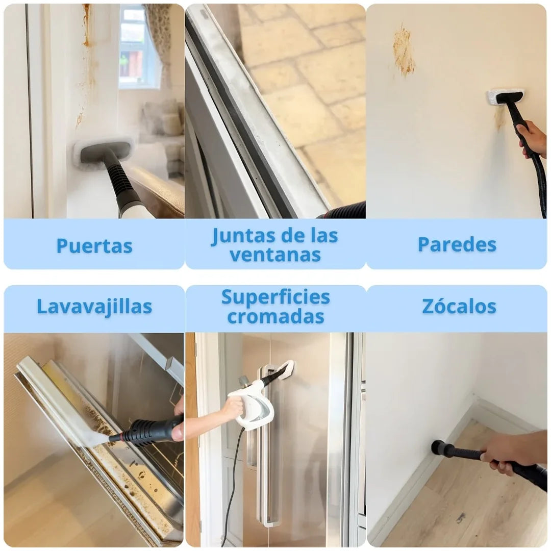 Limpiador a Vapor CleanEase Portátil – Elimina Bacterias, Quita Manchas y Reemplaza 10 Productos de Limpieza