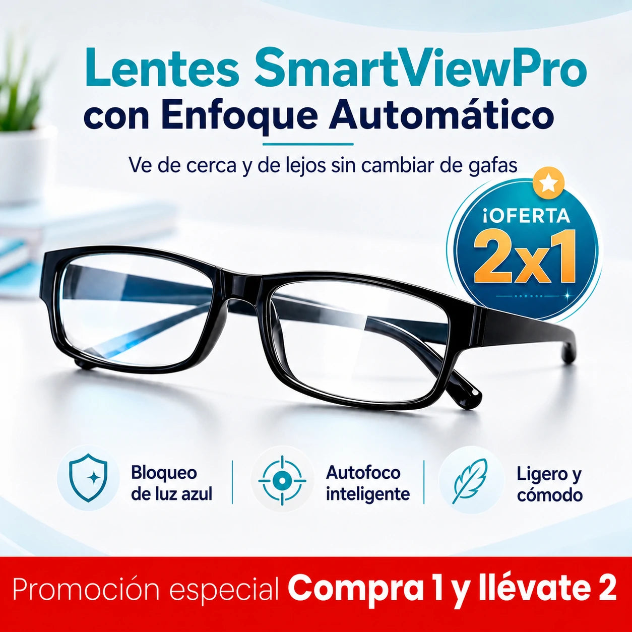 SmartViewPro Lentes Inteligentes, lleva 2 pagando 1