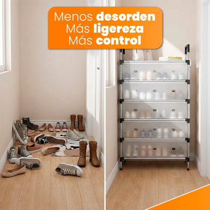 SmartOrganizer Organizador de Zapatos 5 Estantes Acero Inoxidable